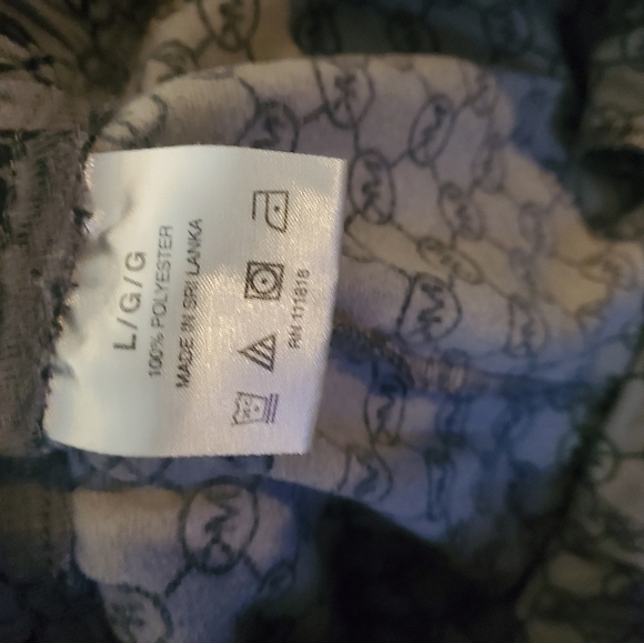 Michael Kors Men's Large Pajama Pants All Over Print Logo Gray Sleeping MK - Picture 3 of 4